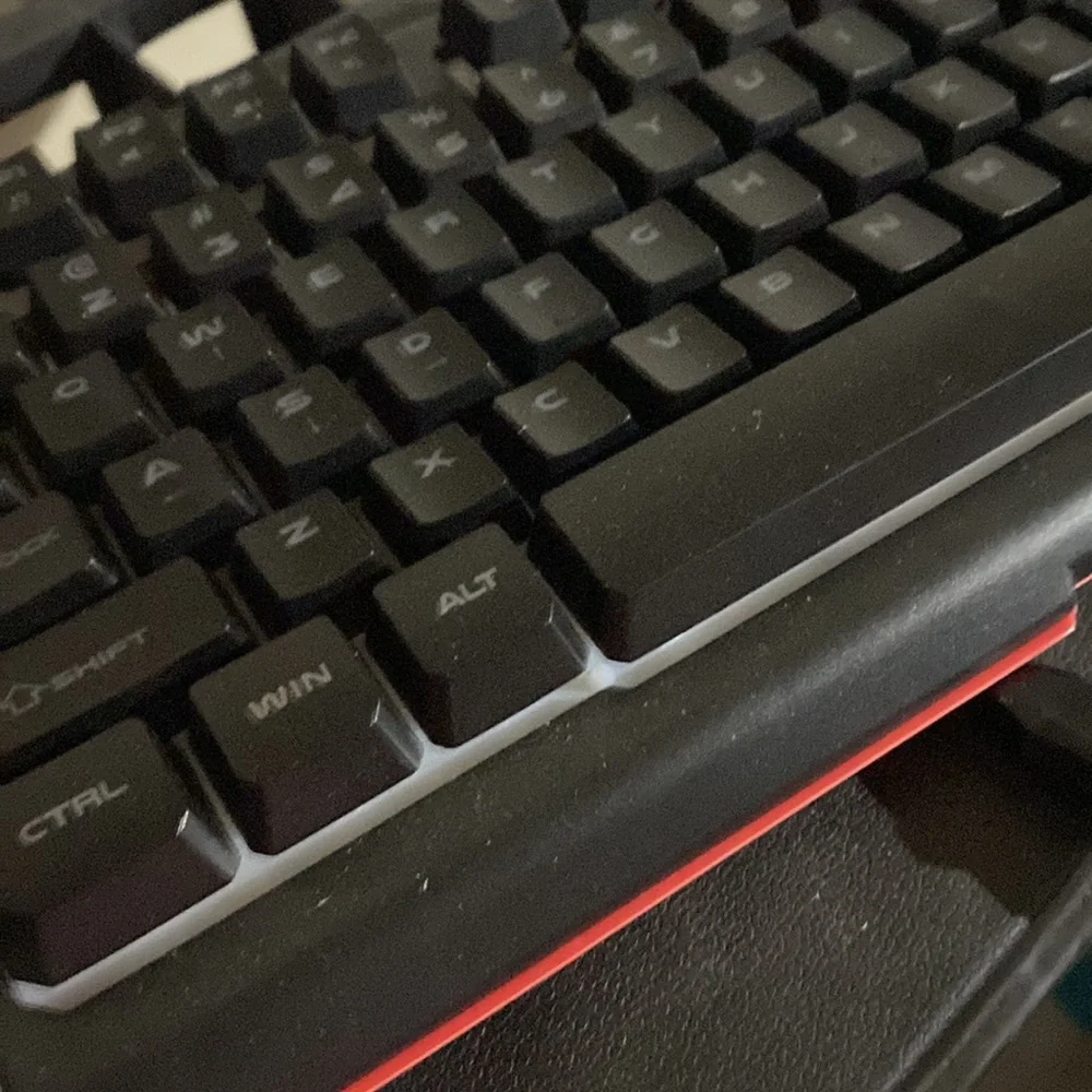 Keyboard and headphones